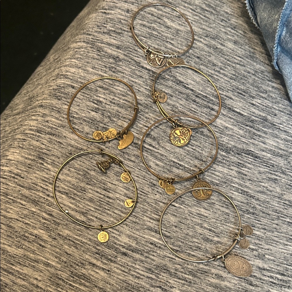 Gold Charm Bangle Set